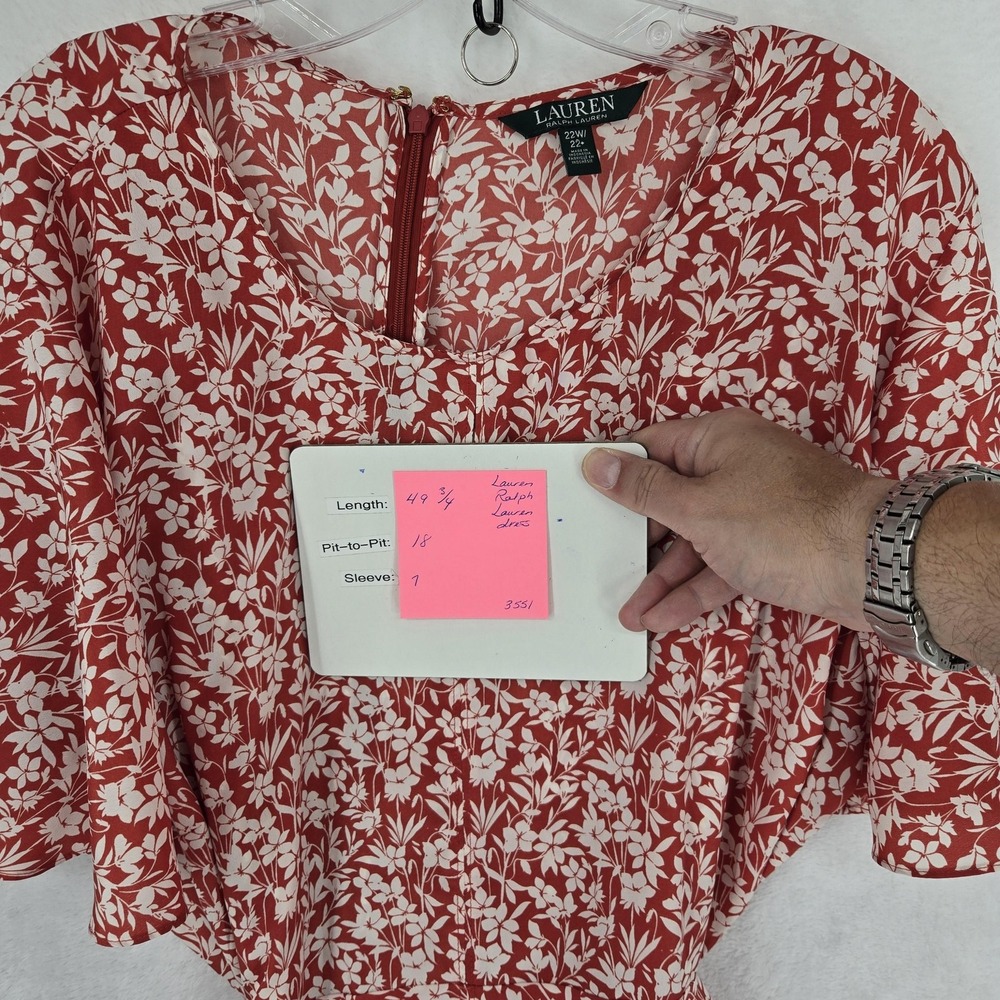 Lauren Ralph     Floral Red Dress - Picture 8 of 11